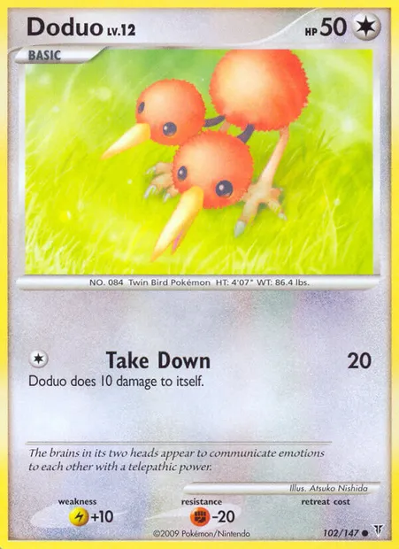 Doduo, Pokémon card SV 102 — Supreme Victors set