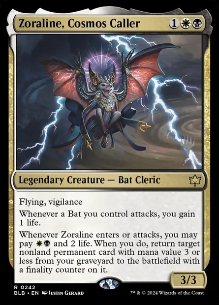 Zoraline, meneuse du cosmos, carte Magic PBLB 242p — extension Bloomburrow Promos