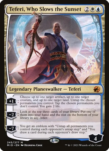 Teferi, Who Slows the Sunset, Magic card MID 245 — Innistrad: Midnight Hunt set