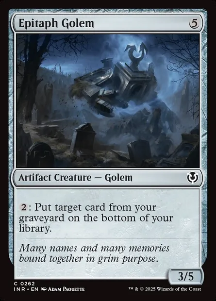 Epitaph Golem, Magic card INR 262 — Innistrad Remastered set