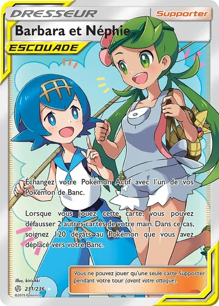 Barbara et Néphie, carte Pokémon CEC 231 — extension Éclipse Cosmique