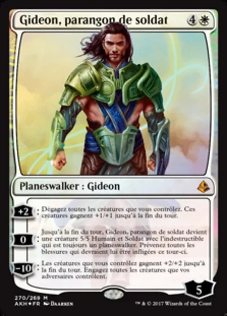 Gideon, parangon de soldat, carte Magic AKH 270 — extension Amonkhet