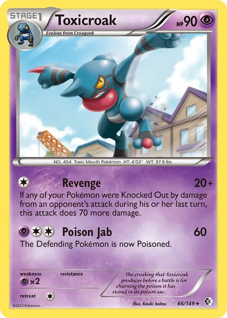 Toxicroak, Pokémon card BCR 66 — Boundaries Crossed set