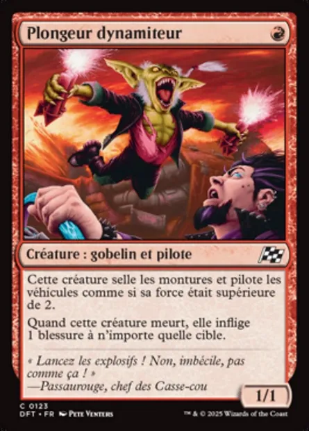 Plongeur dynamiteur, carte Magic DFT 123 — extension Aetherdrift