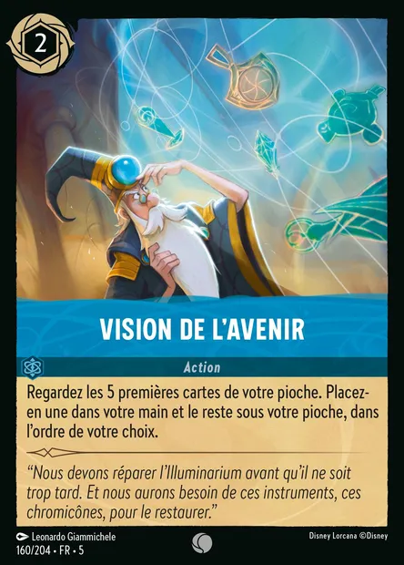 Vision de l'Avenir, carte Disney Lorcana CH5-160 — extension Ciel Scintillant