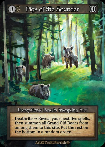 Pigs of the Sounder, carte Sorcery ATH 050 — extension Arthurian Legends