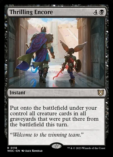 Thrilling Encore, Magic card WOC 118 — Wilds of Eldraine Commander set