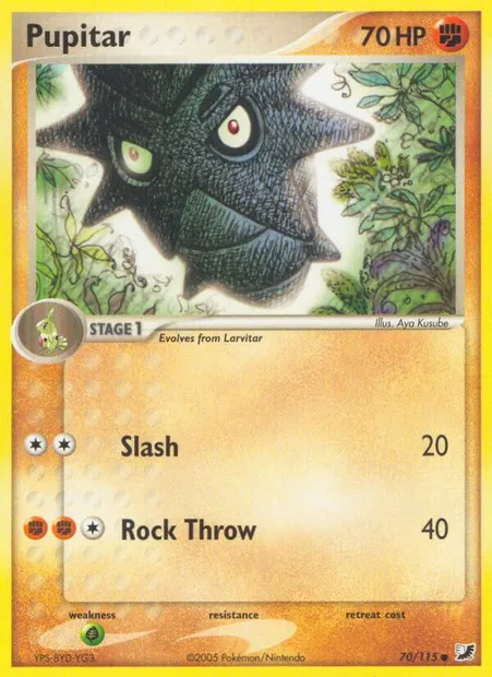 Pupitar, Pokémon card UF 70 — Unseen Forces set
