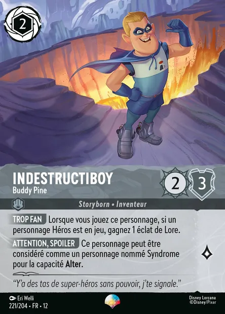 Indestructiboy - Buddy Pine, carte Disney Lorcana CH12-221 — extension Contrées Inconnues