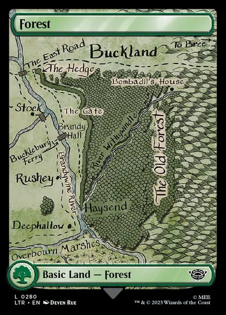 Forest, Magic card LTR 280 — The Lord of the Rings: Tales of Middle-earth set