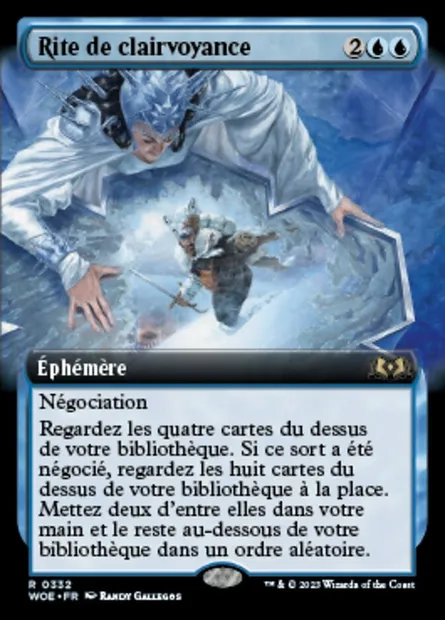 Rite de clairvoyance, carte Magic WOE 332 — extension Wilds of Eldraine