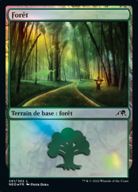 Forêt, carte Magic NEO 291 — extension Kamigawa: La Dynastie Néon