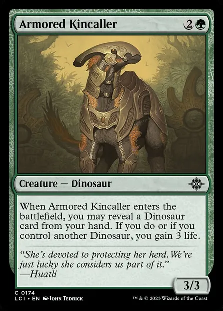 Armored Kincaller, Magic card LCI 174 — The Lost Caverns of Ixalan set