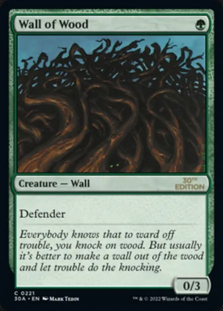 Mur de bois, carte Magic 30A 221 — extension 30th Anniversary Edition
