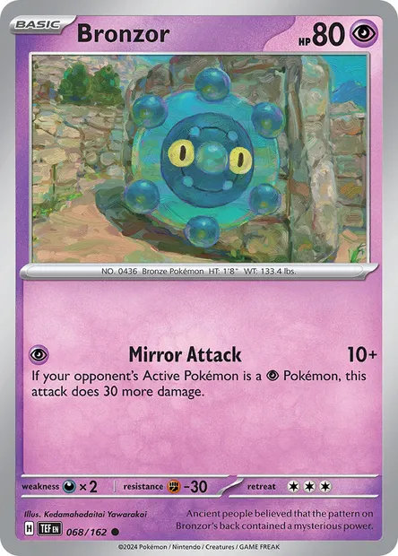 Bronzor, Pokémon card TEF 068 — Temporal Forces set