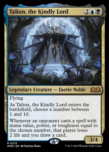 Talion, the Kindly Lord, Magic card PWOE 215p — Wilds of Eldraine Promos set