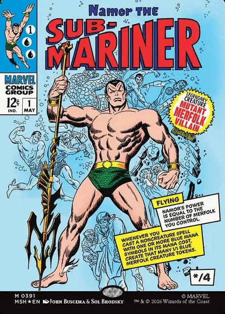 Namor the Sub-Mariner, Magic card MSH 391 — Marvel Super Heroes set