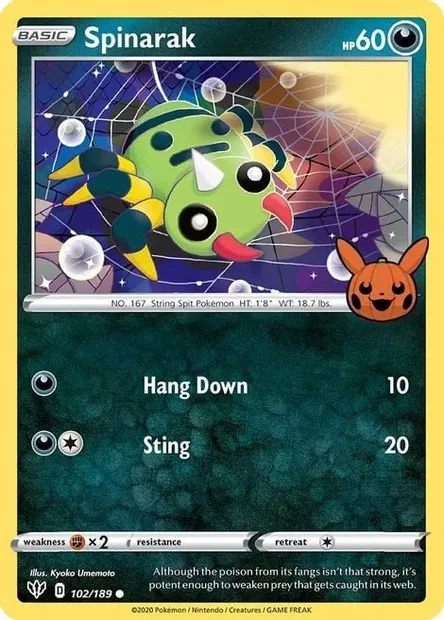 Spinarak, Pokémon card TOT22 102 — Trick or Trade set