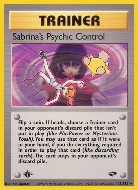 Sabrina's Psychic Control, Pokémon card GC 121 — Gym Challenge set