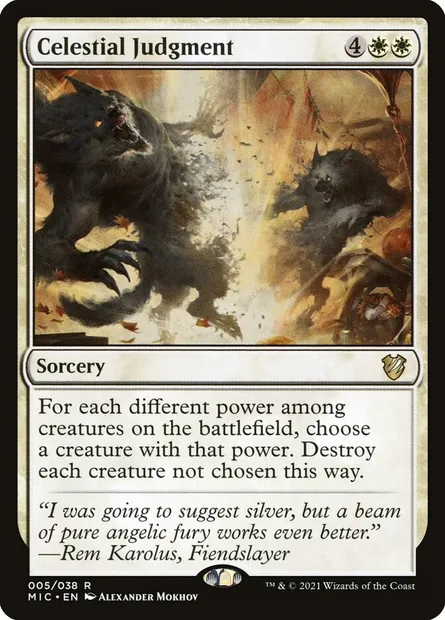 Celestial Judgment, Magic card MIC 5 — Midnight Hunt Commander set