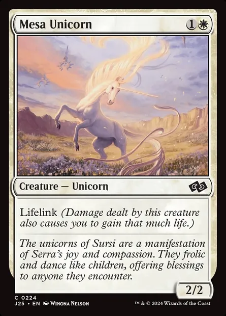 Mesa Unicorn, Magic card J25 224 — Foundations Jumpstart set