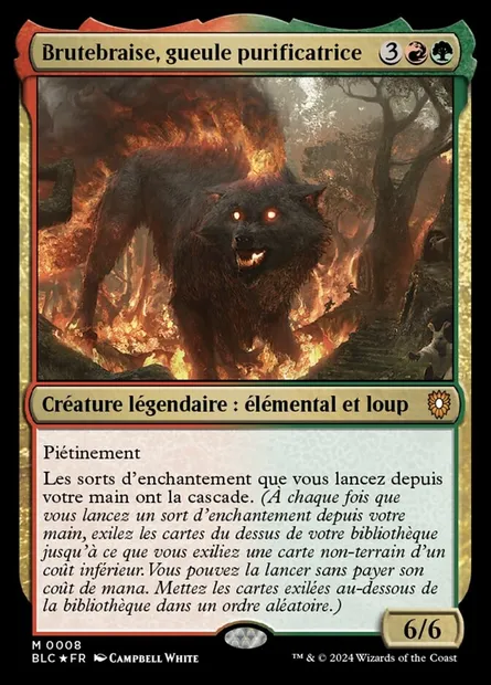 Brutebraise, gueule purificatrice, carte Magic BLC 8 — extension Bloomburrow Commander