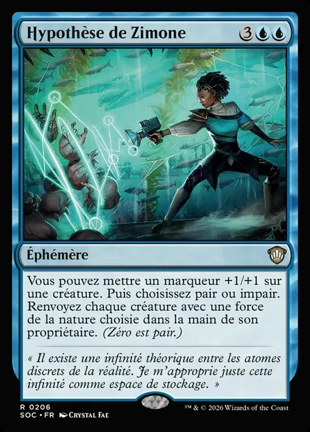 Hypothèse de Zimone, carte Magic SOC 206 — extension Secrets of Strixhaven Commander