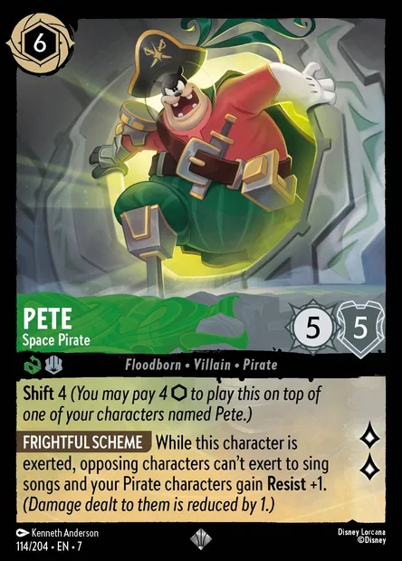Pete - Space Pirate, Disney Lorcana card CH7-114 — Archazia's Island set