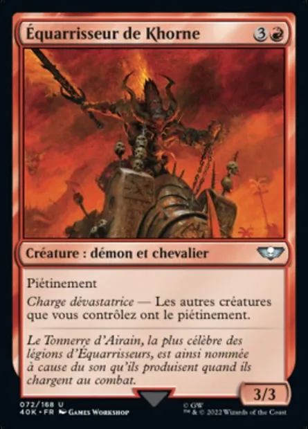 Équarrisseur de Khorne, carte Magic 40K 72 — extension Warhammer 40,000 Commander