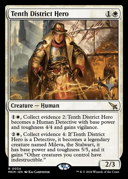 Tenth District Hero, Magic card PMKM 34p — Murders at Karlov Manor Promos set