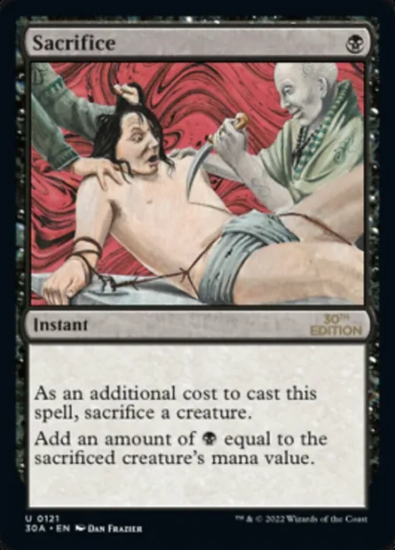 Sacrifice, Magic card 30A 121 — 30th Anniversary Edition set