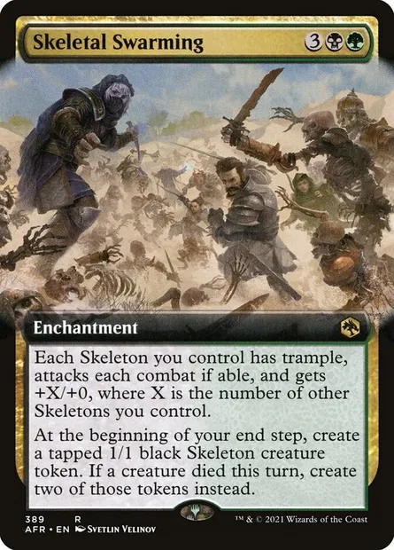 Skeletal Swarming, Magic card AFR 389 — Adventures in the Forgotten Realms set