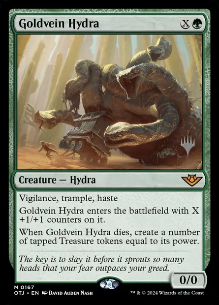 Goldvein Hydra, Magic card POTJ 167p — Outlaws of Thunder Junction Promos set