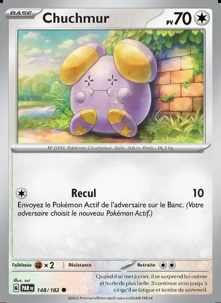 Chuchmur, carte Pokémon PAR 148 — extension Faille Paradoxe