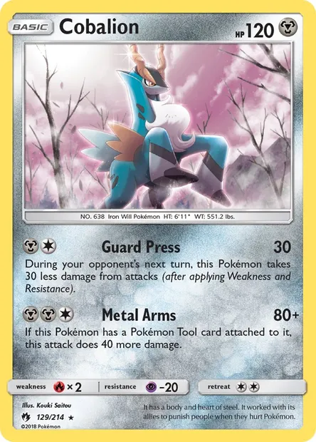 Cobalion, Pokémon card LOT 129 — Lost Thunder set