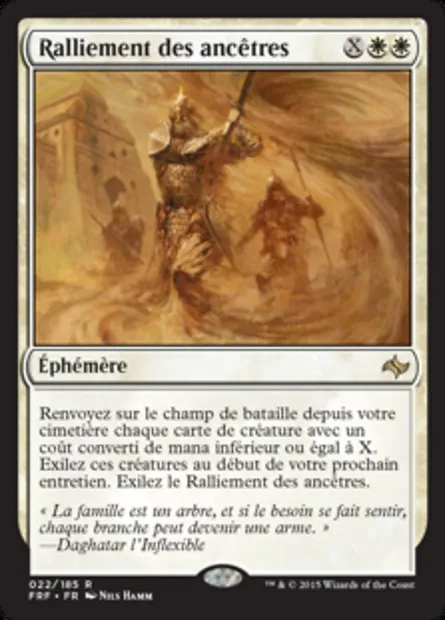 Ralliement des ancêtres, carte Magic FRF 22 — extension Destin reforgé
