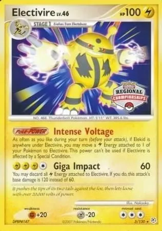 Electivire Lv.46, carte Pokémon LGP 003 — extension League Promos