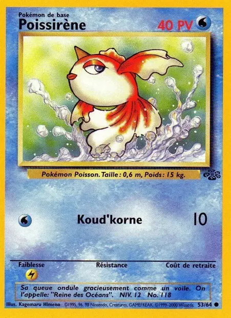 Poissirène, carte Pokémon JU 53 — extension Jungle