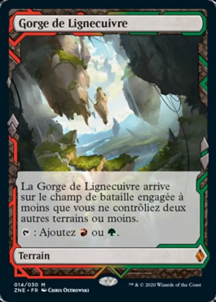 Gorge de Lignecuivre, carte Magic ZNE 14 — extension Zendikar Rising Expeditions