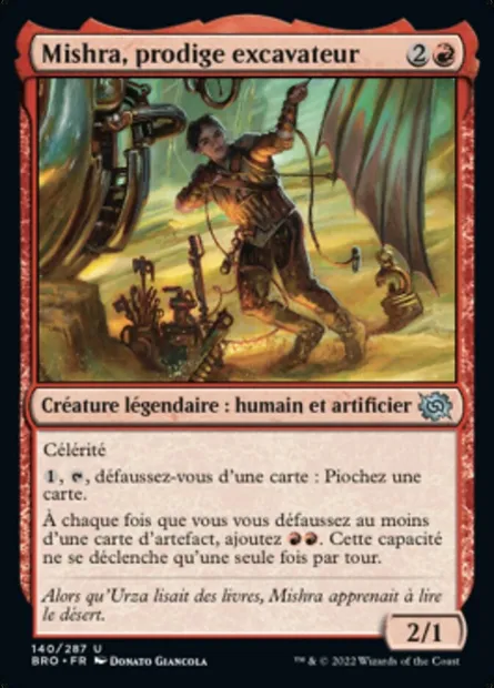 Mishra, prodige excavateur, carte Magic BRO 140 — extension La Guerre Fratricide