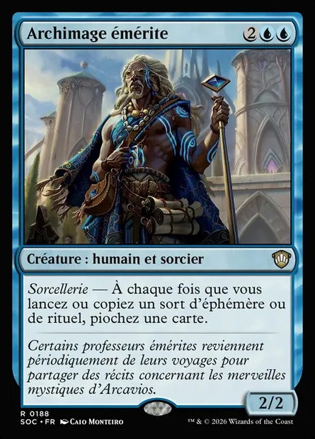 Archimage émérite, carte Magic SOC 188 — extension Secrets of Strixhaven Commander