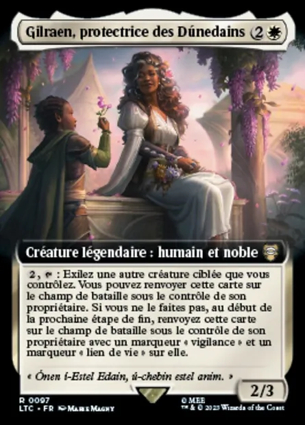 Gilraen, protectrice des Dúnedains, carte Magic LTC 97 — extension Tales of Middle-earth Commander