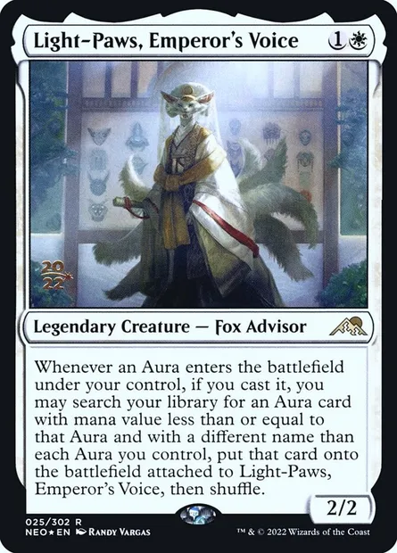 Light-Paws, Emperor's Voice, Magic card PNEO 25s — Kamigawa: Neon Dynasty Promos set