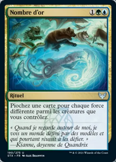 Nombre d'or, carte Magic STX 190 — extension Strixhaven: l'Académie des Mages