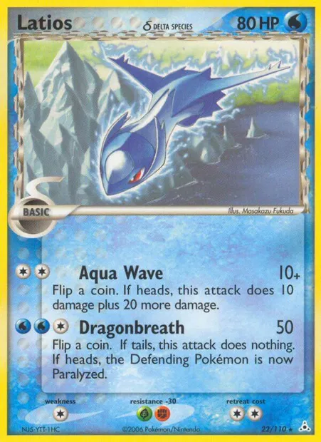 Latios δ, Pokémon card HP 22 — Holon Phantoms set