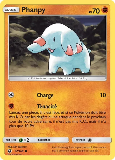Phanpy, carte Pokémon CES 72 — extension Tempête Céleste