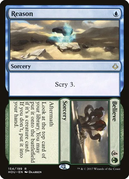 Reason // Believe, Magic card HOU 154 — Hour of Devastation set