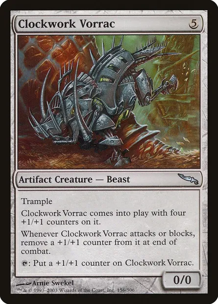 Clockwork Vorrac, Magic card MRD 156 — Mirrodin set