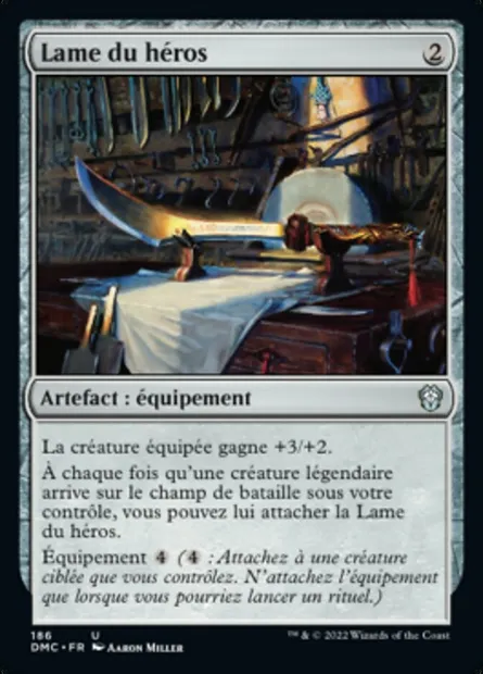 Lame du héros, carte Magic DMC 186 — extension Dominaria United Commander