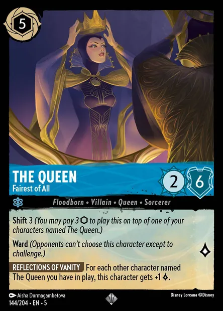 The Queen - Fairest of All, Disney Lorcana card CH5-144 — Shimmering Skies set